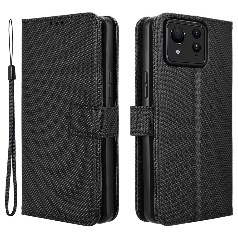 For Asus Zenfone 11 Ultra 5G Wallet Case Diamond Texture PU Leather Flip Phone Cover For Asus Zenfone 11 Ultra 5G Wallet Case Diamond Texture PU Leather Flip Phone Cover